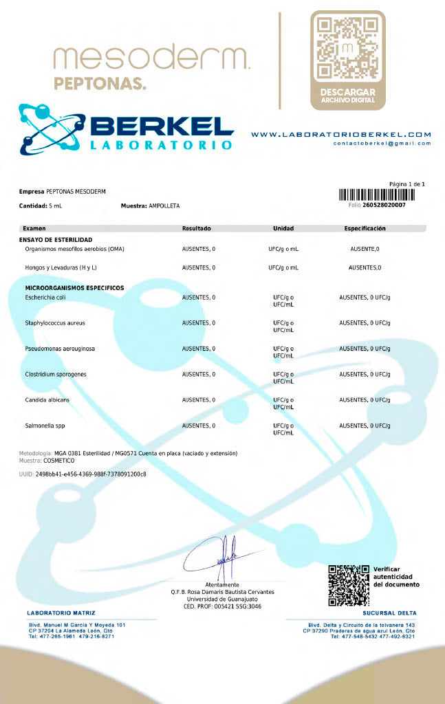 Certificado Peptonas Lote MS0226PP
