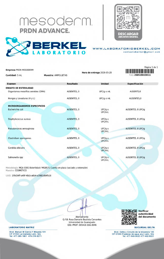 Certificado PRDN Advance Lote MS0426PR